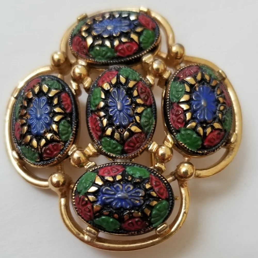 VTG Sarah Coventry floral Goldtone 2